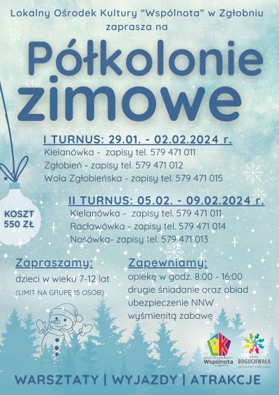 Zimowiska z Lokalnym Ośrodkiem Kultury "Wspólnota" w Zgłobniu